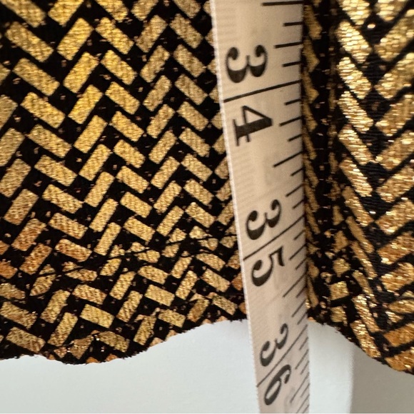 NWT Nicole Miller Gold Metallic Long Sleeve Shift Dress Women's 1X - Picture 5 of 8